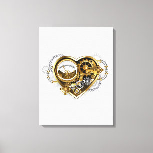 Steampunk Heart with a Manometer Canvas Print