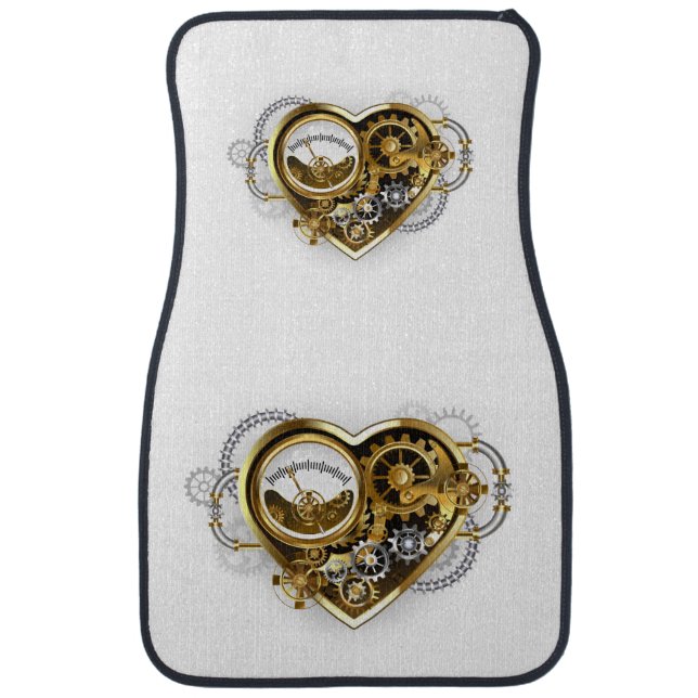 Steampunk Heart with a Manometer Car Floor Mat (Front)