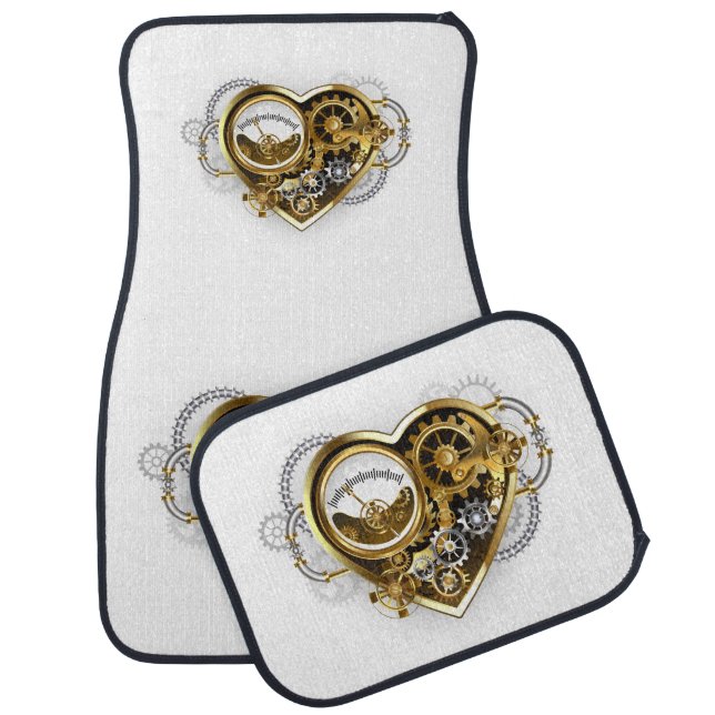 Steampunk Heart with a Manometer Car Floor Mat (Set)