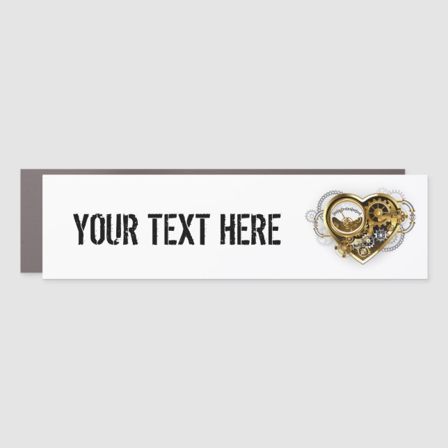 Steampunk Heart with a Manometer Car Magnet (Front)