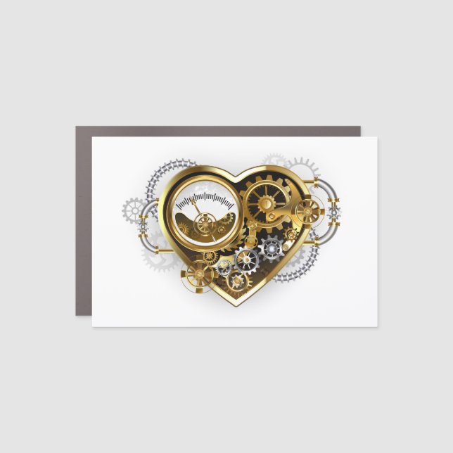 Steampunk Heart with a Manometer Car Magnet (Front)