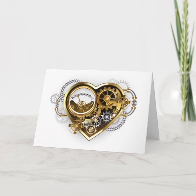 Steampunk Heart with a Manometer Card (Front)