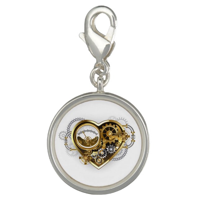 Steampunk Heart with a Manometer Charm (Front)