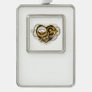 Steampunk Heart with a Manometer Christmas Ornament