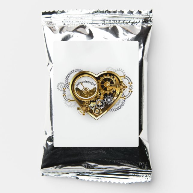 Steampunk Heart with a Manometer Coffee Drink Mix (Front)