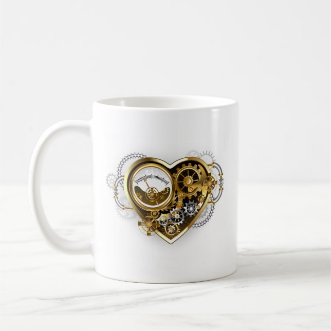 Steampunk Heart with a Manometer Coffee Mug (Left)