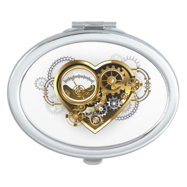 Steampunk Heart with a Manometer Compact Mirror (Front)