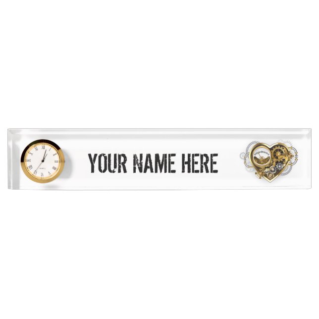 Steampunk Heart with a Manometer Desk Name Plate (Front)