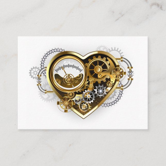 Steampunk Heart with a Manometer Discount Card (Front)