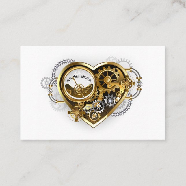 Steampunk Heart with a Manometer Discount Card (Front)