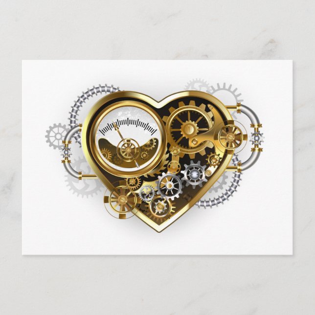 Steampunk Heart with a Manometer Enclosure Card (Front)