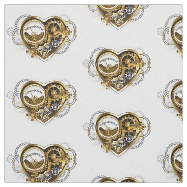 Steampunk Heart with a Manometer Fabric (Swatch)