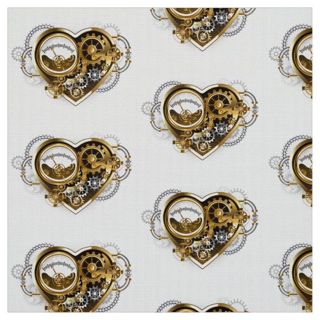 Steampunk Heart with a Manometer Fabric (Swatch)