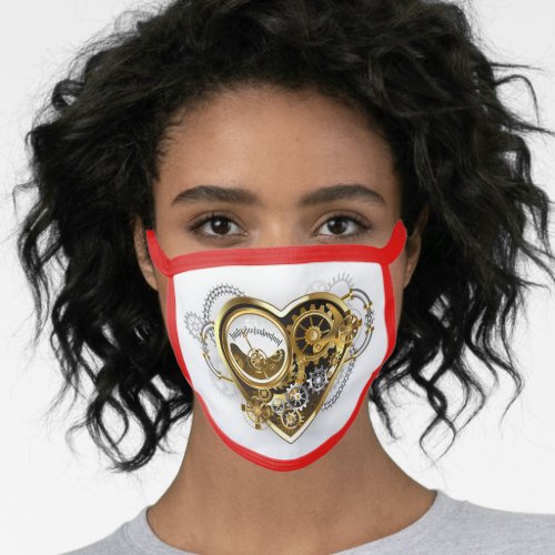 Steampunk Heart with a Manometer Face Mask