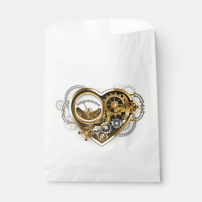 Steampunk Heart with a Manometer Favor Bag (Front)