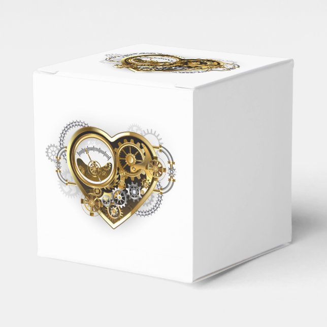 Steampunk Heart with a Manometer Favor Boxes (Front Side)