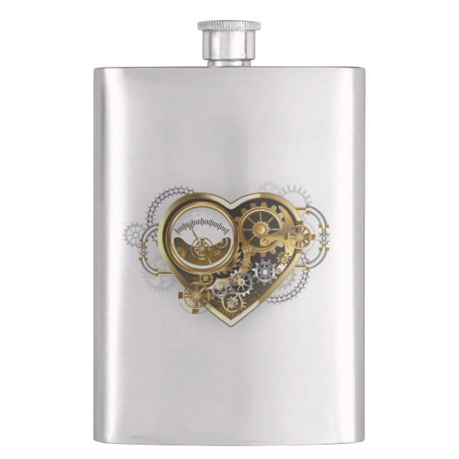 Steampunk Heart with a Manometer Flask (Front)