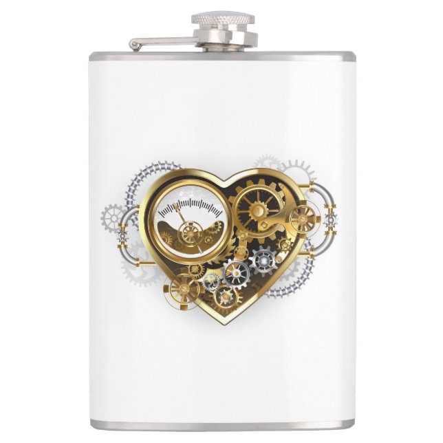 Steampunk Heart with a Manometer Flask (Front)