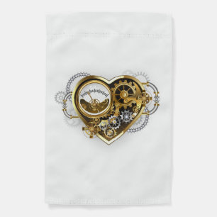 Steampunk Heart with a Manometer Garden Flag