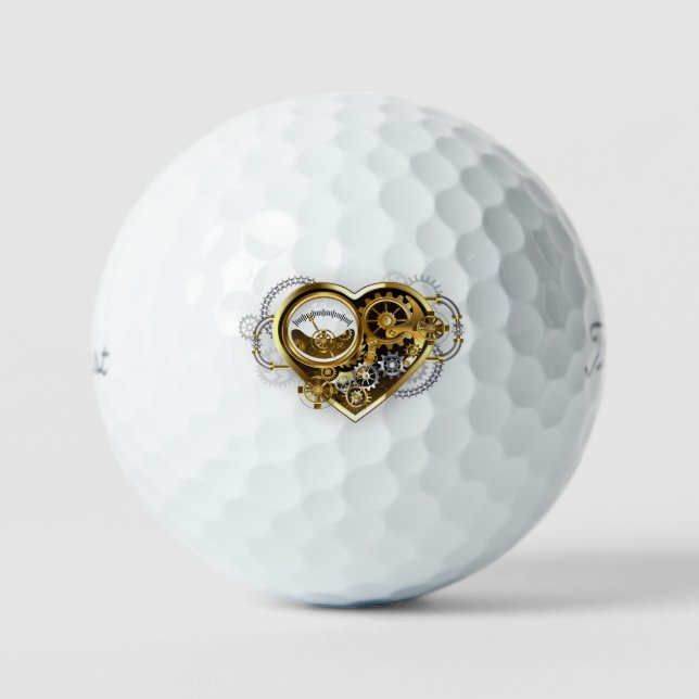 Steampunk Heart with a Manometer Golf Balls (Front)