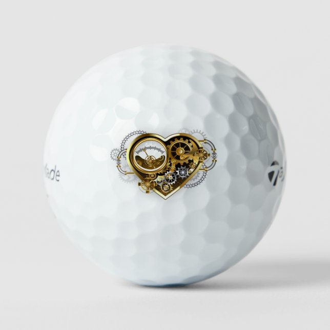Steampunk Heart with a Manometer Golf Balls (Front)