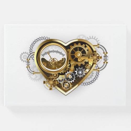 Steampunk Heart with a Manometer Guest Book