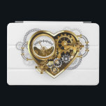 Steampunk Heart with a Manometer iPad Mini Cover<br><div class="desc">Mechanical, volumetric, steampunk heart with pressure gauge, steel and gold gears on white background. Steampunk style.</div>