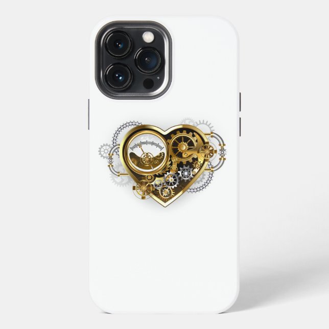 Steampunk Heart with a Manometer Iphone Case (Back)