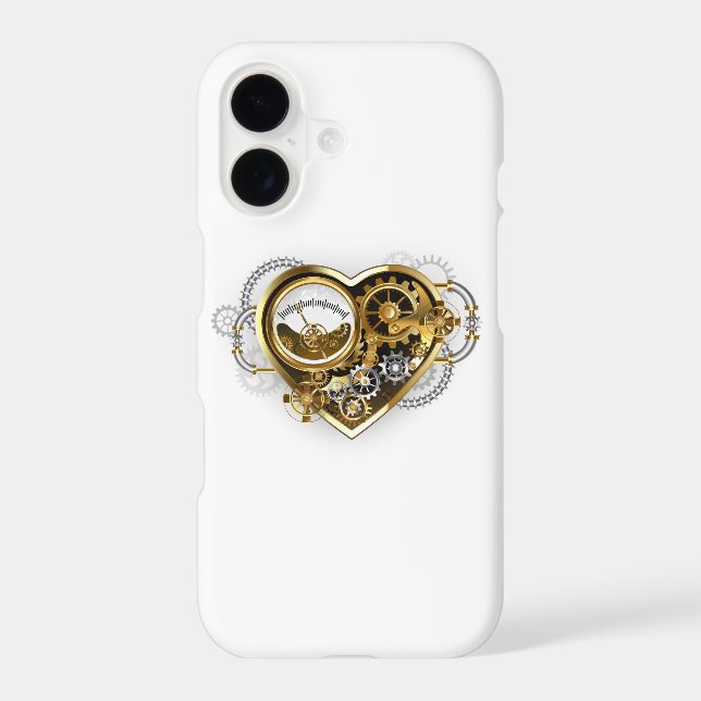 Steampunk Heart with a Manometer Iphone Case (Back)