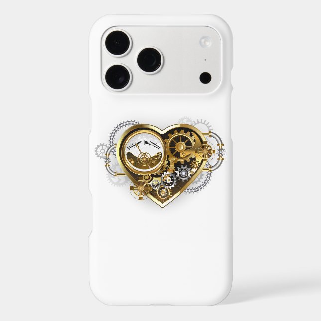 Steampunk Heart with a Manometer Iphone Case (Back)