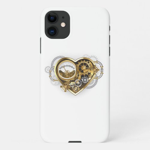 Steampunk Heart with a Manometer iPhone 11 Case