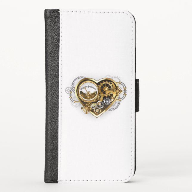 Steampunk Heart with a Manometer iPhone Wallet Case (Front)
