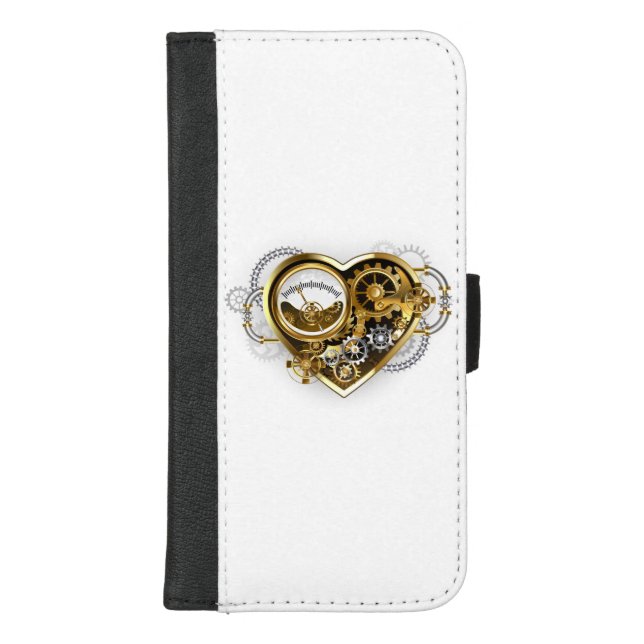 Steampunk Heart with a Manometer iPhone Wallet Case (Front)
