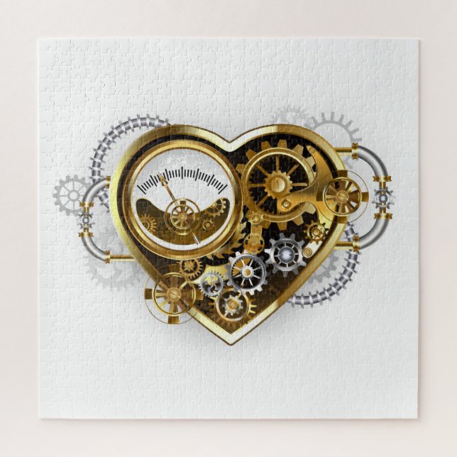 Steampunk Heart with a Manometer Jigsaw Puzzle (Vertical)