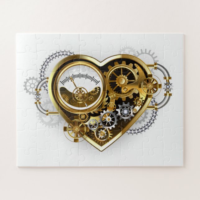 Steampunk Heart with a Manometer Jigsaw Puzzle (Horizontal)