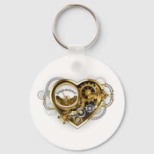Steampunk Heart with a Manometer Keychain