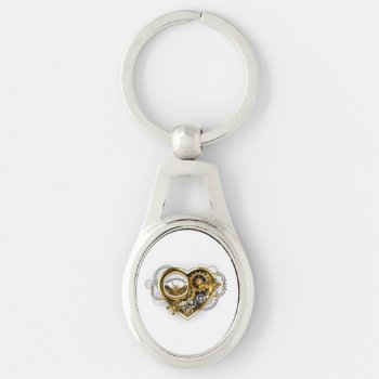 Steampunk Heart With A Manometer Keychain by Blackmoon9 at Zazzle