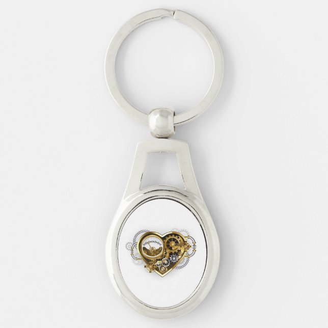 Steampunk Heart with a Manometer Keychain (Front)
