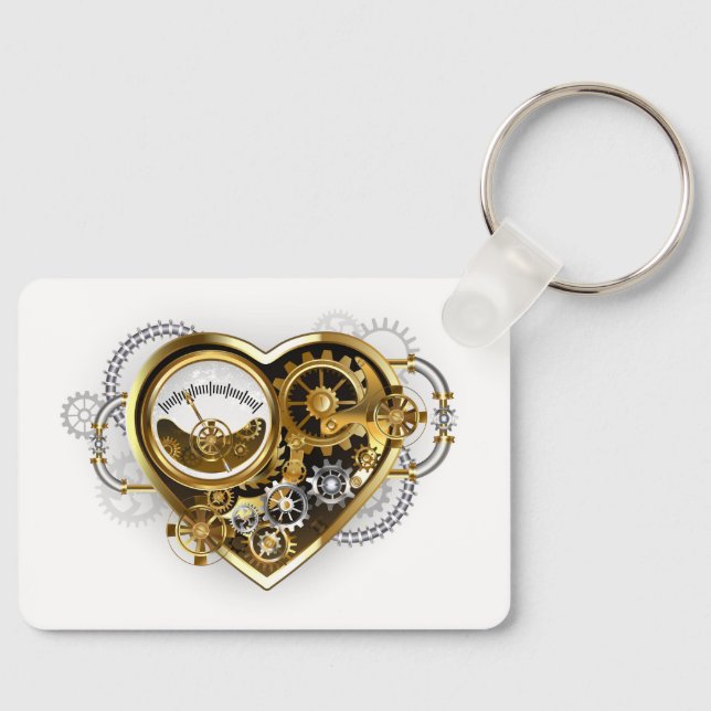 Steampunk Heart with a Manometer Keychain (Front)