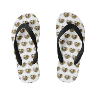 Steampunk Heart with a Manometer Kid's Flip Flops