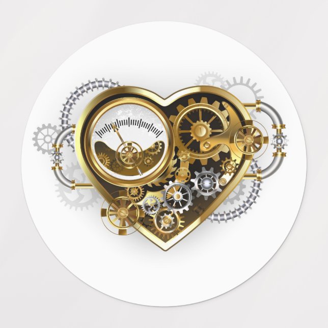 Steampunk Heart with a Manometer Labels (Design 1)