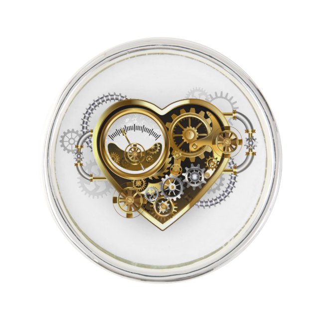 Steampunk Heart with a Manometer Lapel Pin (Front)