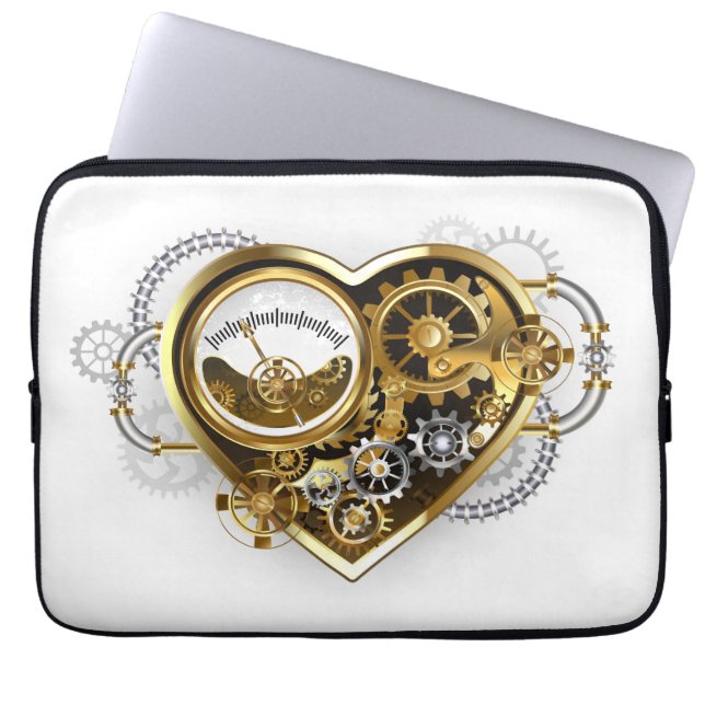 Steampunk Heart with a Manometer Laptop Sleeve (Front)