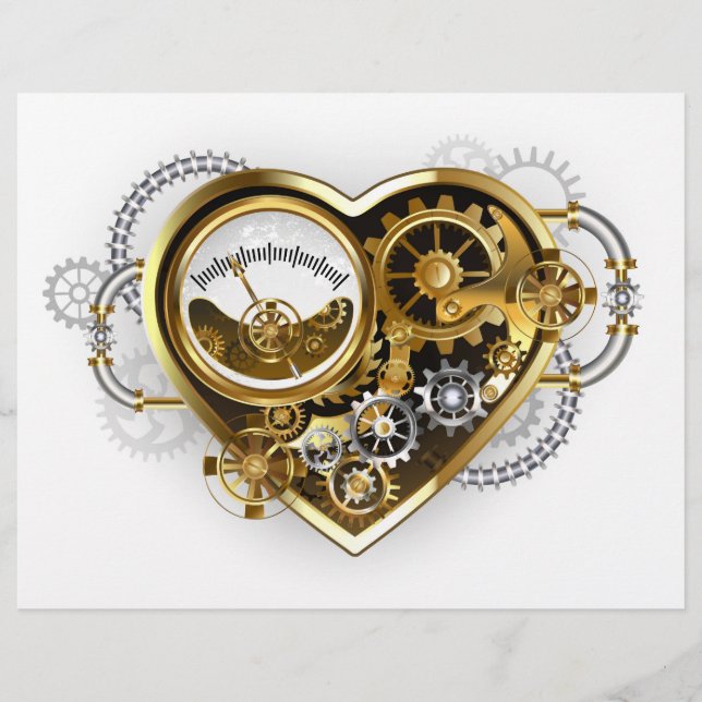 Steampunk Heart with a Manometer Letterhead (Front)