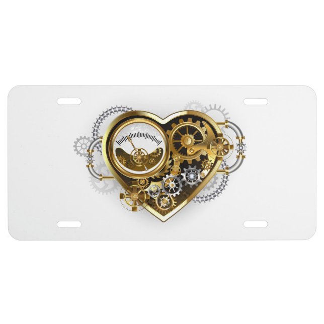 Steampunk Heart with a Manometer License Plate (Front)