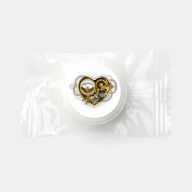 Steampunk Heart with a Manometer Life Saver® Mints (Front)