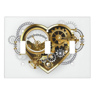 Steampunk Heart with a Manometer Light Switch Cover
