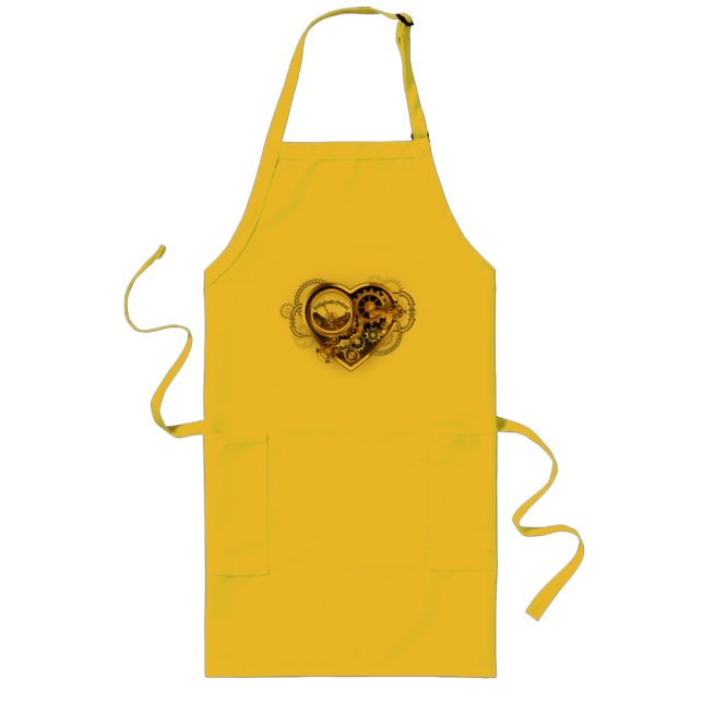 Steampunk Heart with a Manometer Long Apron (Front)