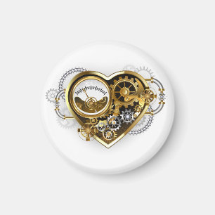 Steampunk Heart with a Manometer Magnet