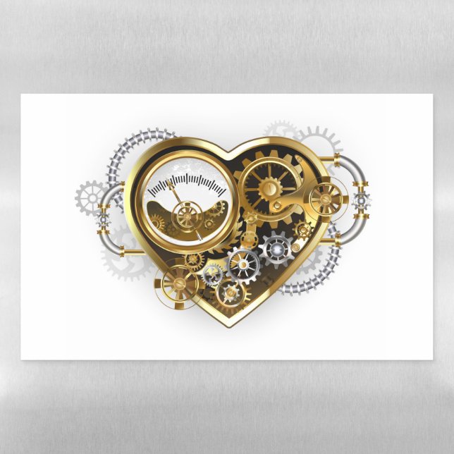 Steampunk Heart with a Manometer Magnetic Dry Erase Sheet (Horizontal)